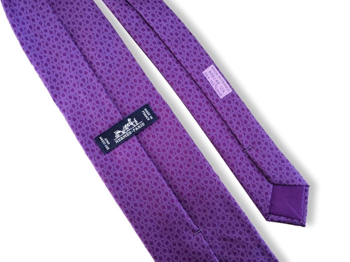 Hermes Violet Special Issue for Alzheimer's Association Twill Silk Tie 9 cm Nr. 606149 UA, New! - poupishop