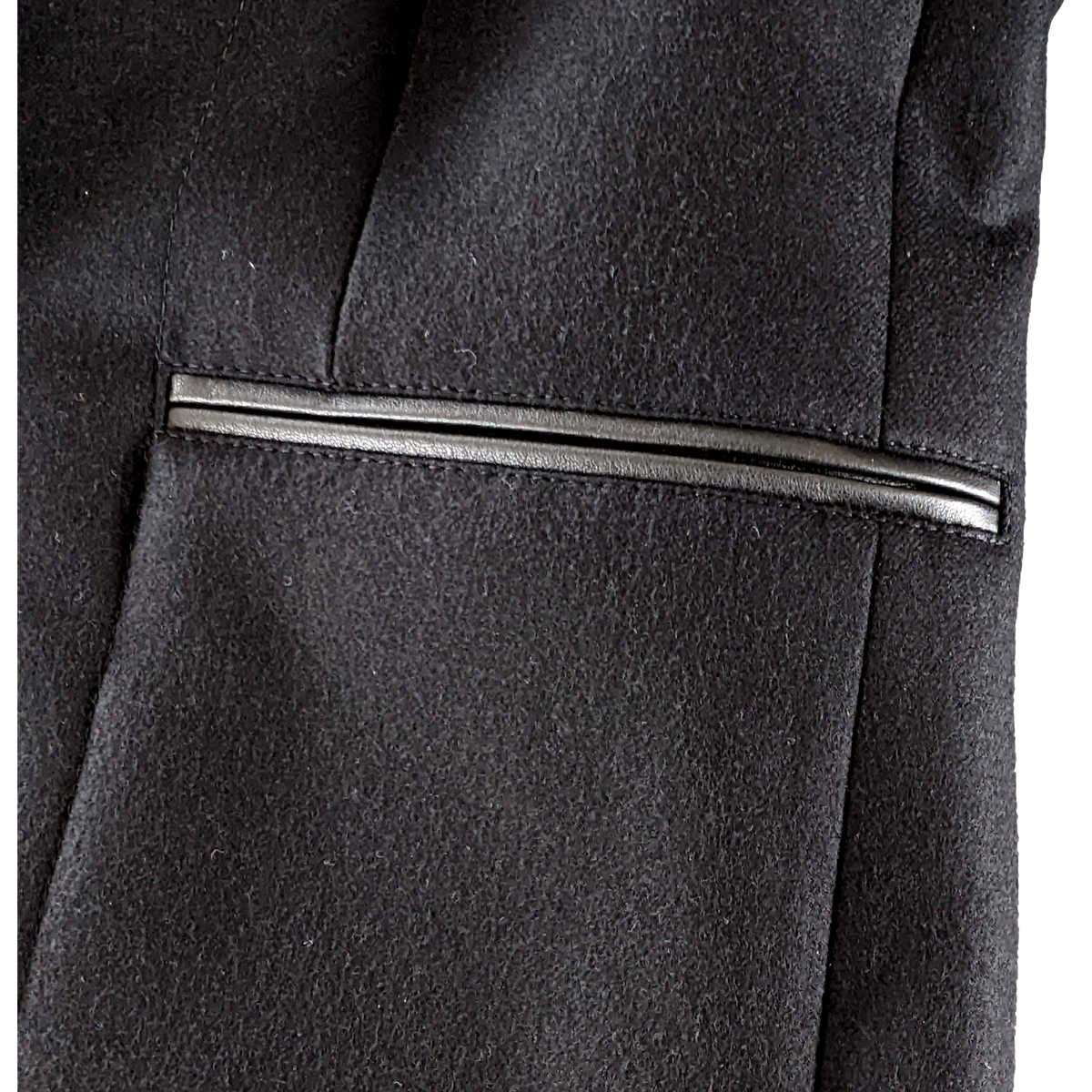 Hermes Noir/Noir 100% Virgin Wool with Lambskin Details Men's Jacket Sz50