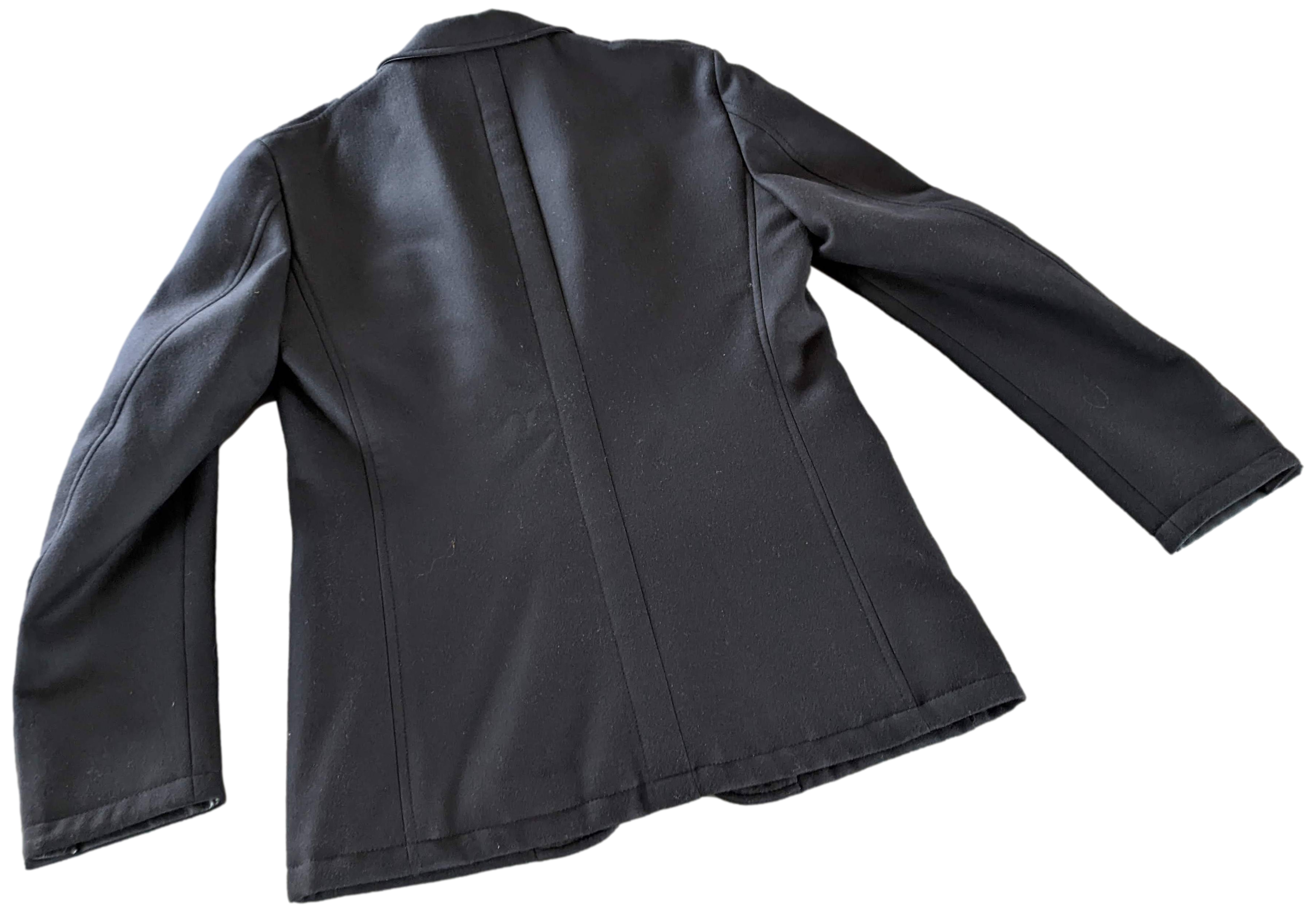 Hermes Noir/Noir 100% Virgin Wool with Lambskin Details Men's Jacket Sz50