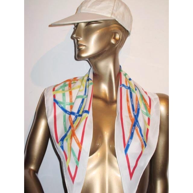Hermes White Bolduc Vintage Silk Pointu, New! - poupishop
