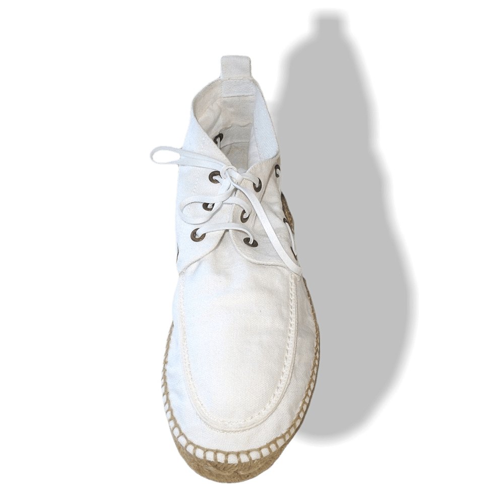 Hermes White Canvas and Natural Cord Cassis Espadrilles Men Mid Shoes Sz43, NIB! - poupishop