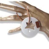 Hermes White Ceramic Star Petit H Bag Charm Keyring Key Rings, NIB! - poupishop