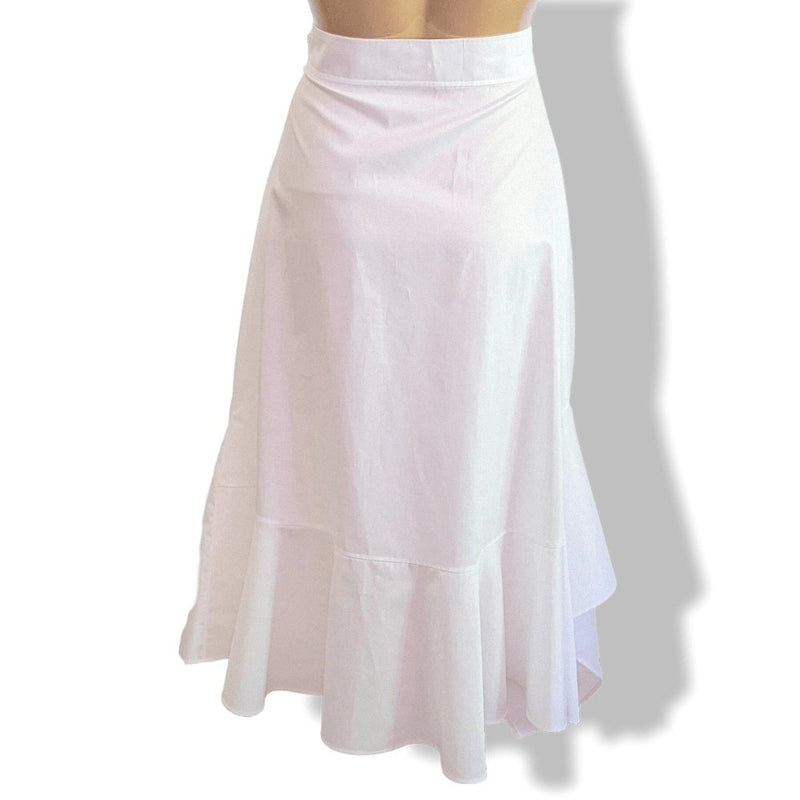 Hermes White Chintz Cotton JUPE A GODETS Skirt Sz 40, Ret. €1200, BNWT! - poupishop