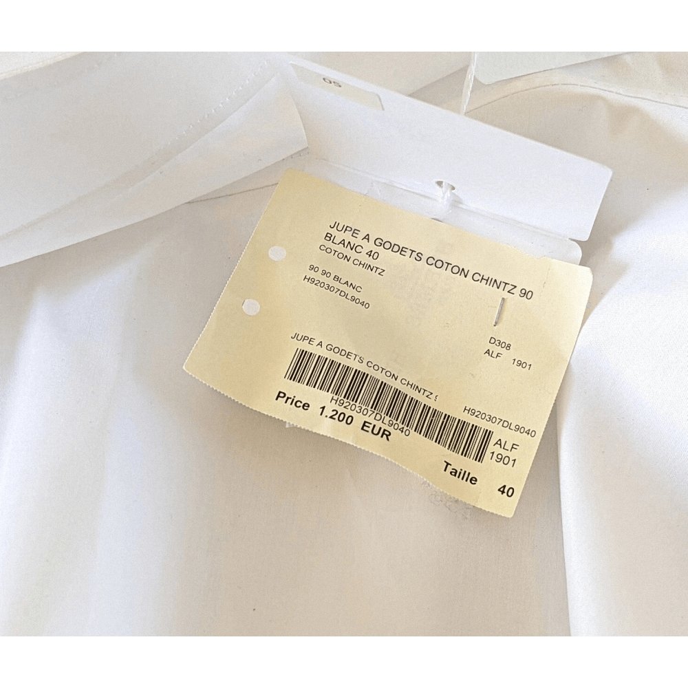Hermes White Chintz Cotton JUPE A GODETS Skirt Sz 40, Ret. €1200, BNWT! - poupishop