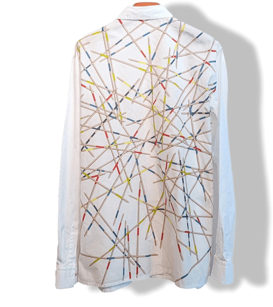 Hermes White Cotton Men Shirt MIKADO Sz44, RARE! - poupishop