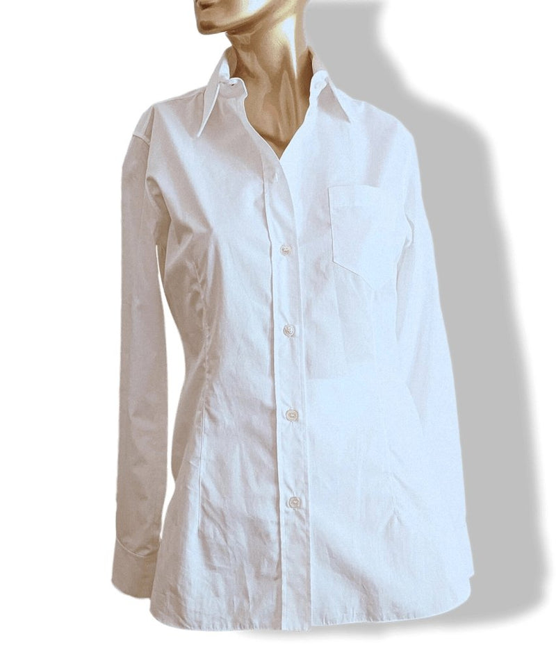 Hermes White Cotton Woman Shirt Sz 38, BNEW! - poupishop