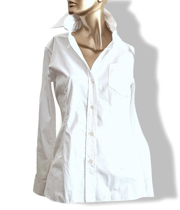 Hermes White Cotton Woman Shirt Sz 38, BNEW! - poupishop
