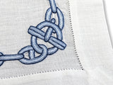 Hermes White Embroidered CHAINE D'ANCRE Set de Table 1 Pc, Box! - poupishop