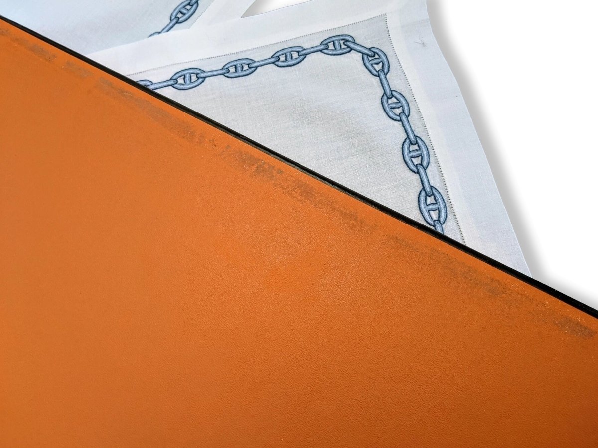 Hermes White Embroidered CHAINE D'ANCRE Set de Table 1 Pc, Box! - poupishop