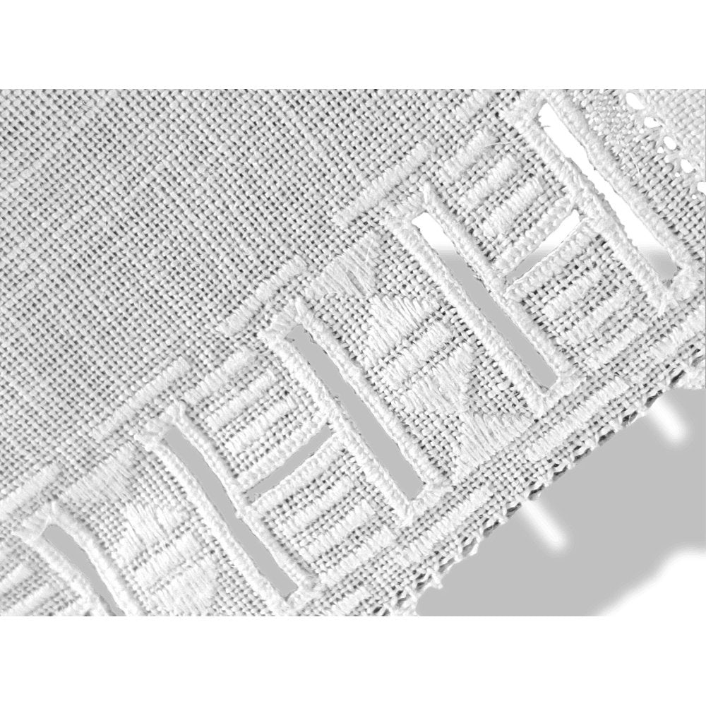 Hermes White Embroidered H Linen Placemat SET DE TABLE 2 Pc, BNIB! - poupishop