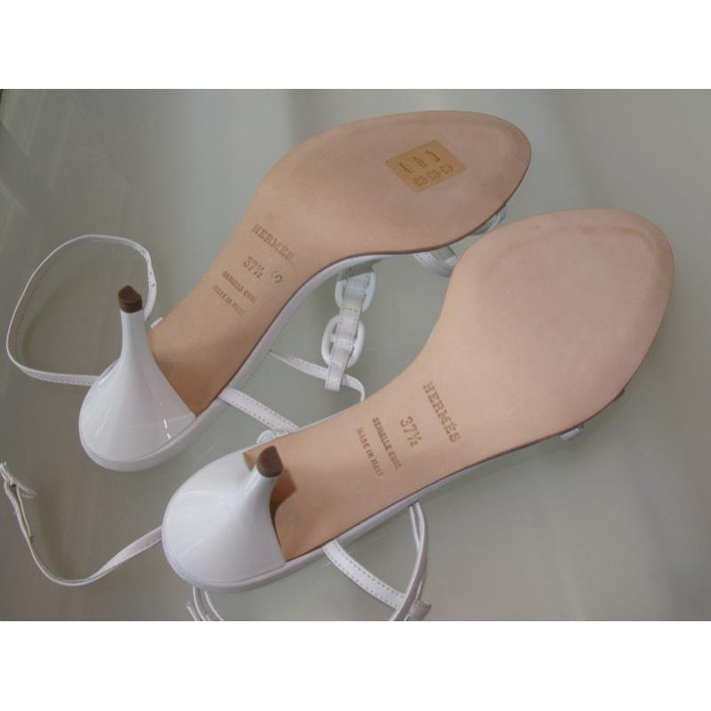 Hermes White Kiru Sandals Women Shoes, NIB! - poupishop