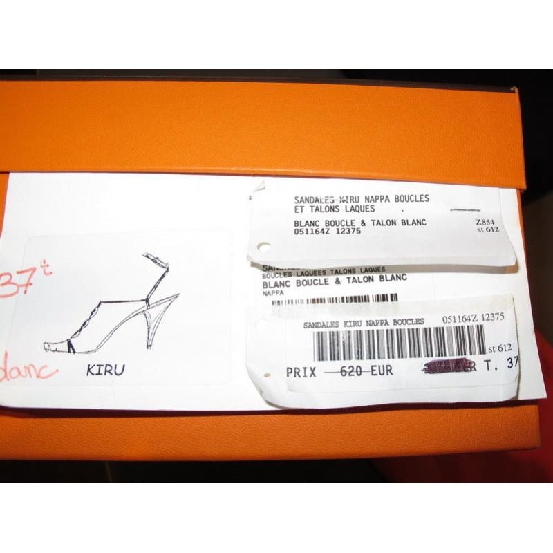 Hermes White Kiru Sandals Women Shoes, NIB! - poupishop