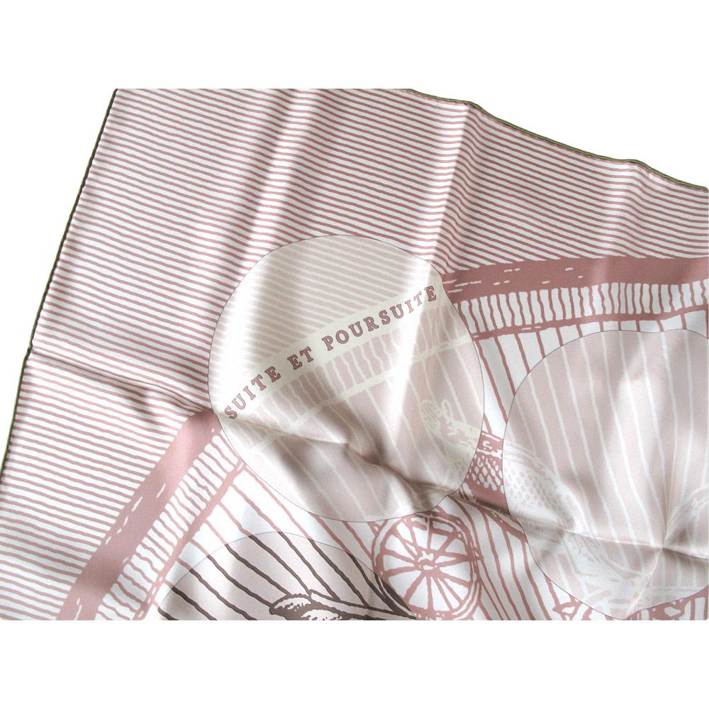 Hermes White Rose Kaki Suite et Poursuite Twill 140, New! - poupishop
