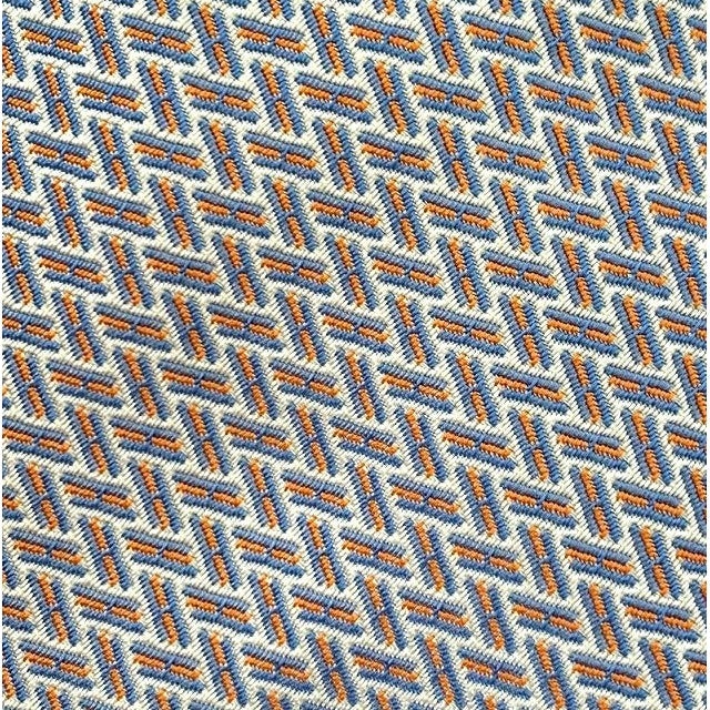 Hermes White Sky Orange 8746 H 100% Heavy Silk Tie 9CM, NWT in Pochette! - poupishop