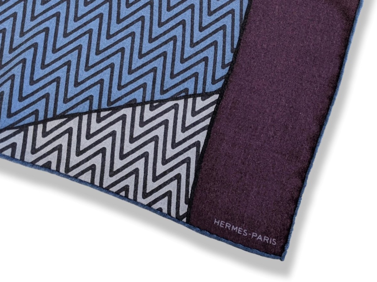 Hermes Wine/Flanelle/Grey HARNAIS DE CABRIOLET 70% Cashmere/30% Silk Carre H 100 cm, BNWT! - poupishop