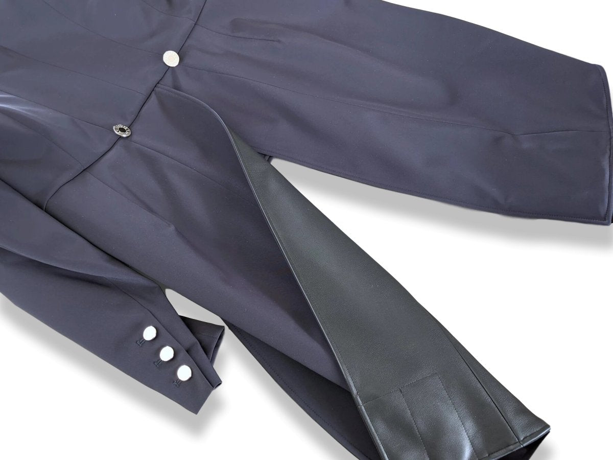 Hermes Women's Blue/Red Calfskin Lining Queue de Pie FRAC DE DRESSAGE TAILCOAT Jacket Sz38, New! - poupishop