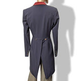 Hermes Women's Blue/Red Calfskin Lining Queue de Pie FRAC DE DRESSAGE TAILCOAT Jacket Sz38, New! - poupishop