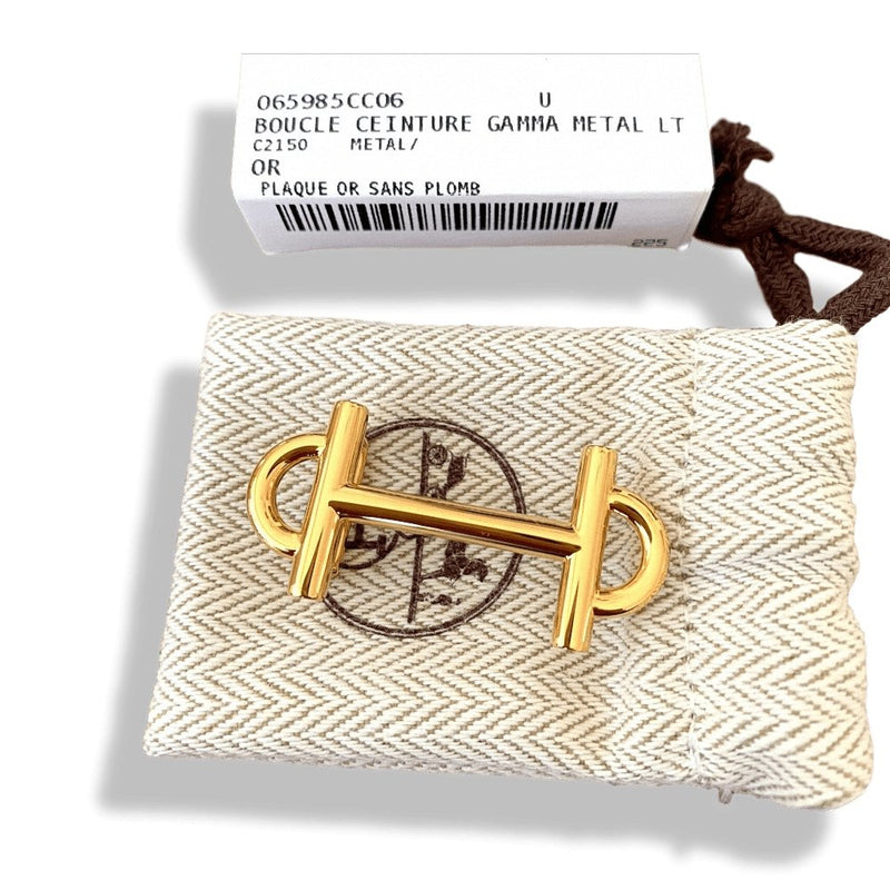 Hermes Women's Plated Gold GAMMA Buckle 13 mm, New with Pochette and White Box!! - poupishop
