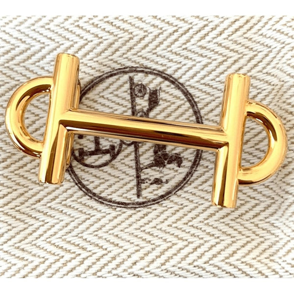 Hermes Women's Plated Gold GAMMA Buckle 13 mm, New with Pochette and White Box!! - poupishop