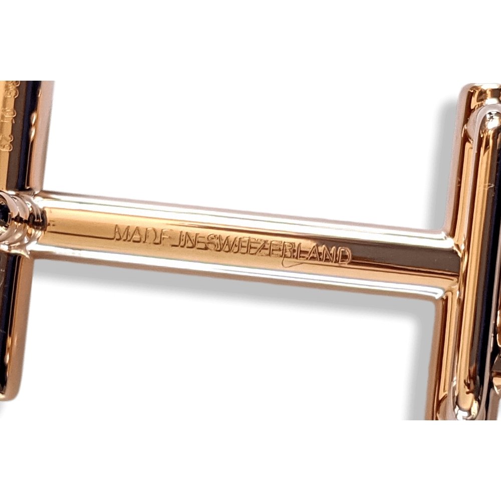 Hermes Women's Plated Pink Gold GAMMA Buckle 13 mm, New with Pochette and White Box!! - poupishop