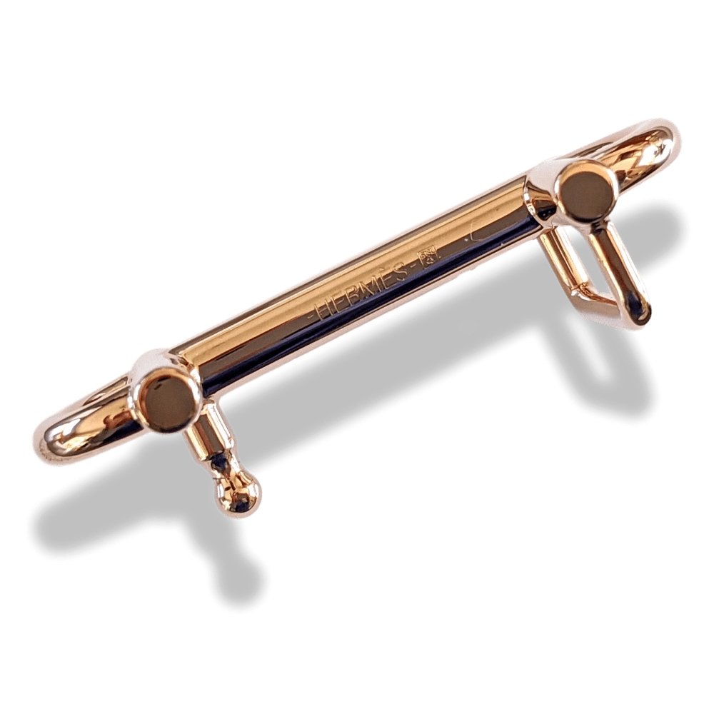Hermes Women's Plated Pink Gold GAMMA Buckle 13 mm, New with Pochette and White Box!! - poupishop