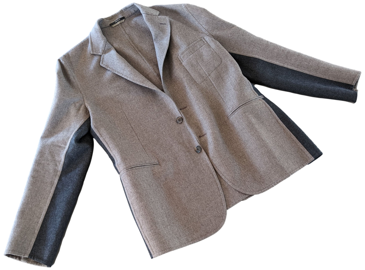 Hermes Mole/Anthracite 100% Virgin Wool Men's Jacket Sz54