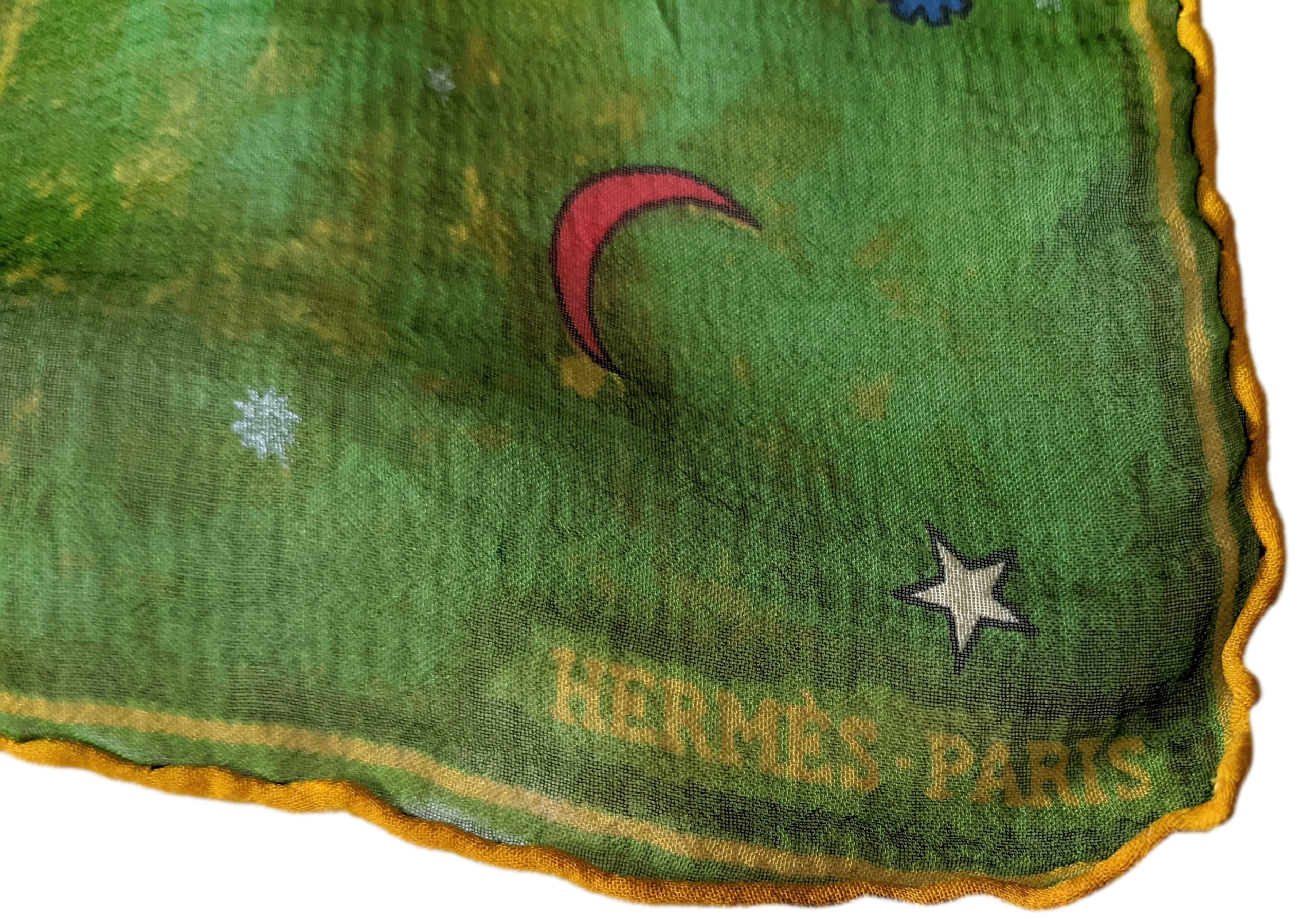 HERMES 1999 Commemoration Year of Stars & Mythology Muslin Pocket Scarf