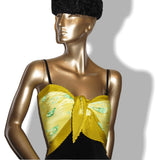 Hermes Yellow, Green La Rosee Pleated Plisse Twill 90cm, NIB! - poupishop