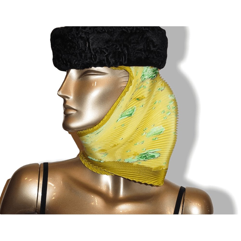 Hermes Yellow, Green La Rosee Pleated Plisse Twill 90cm, NIB! - poupishop