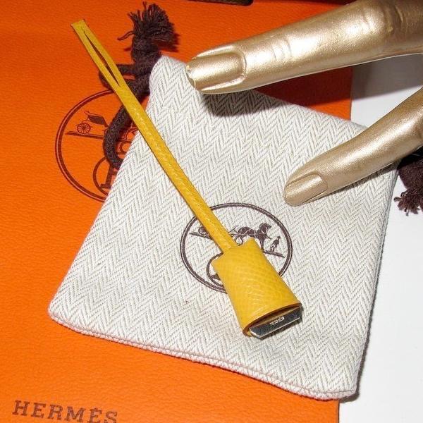 Hermes Yellow Mini Clochette Epsom Bag Charm, New! - poupishop