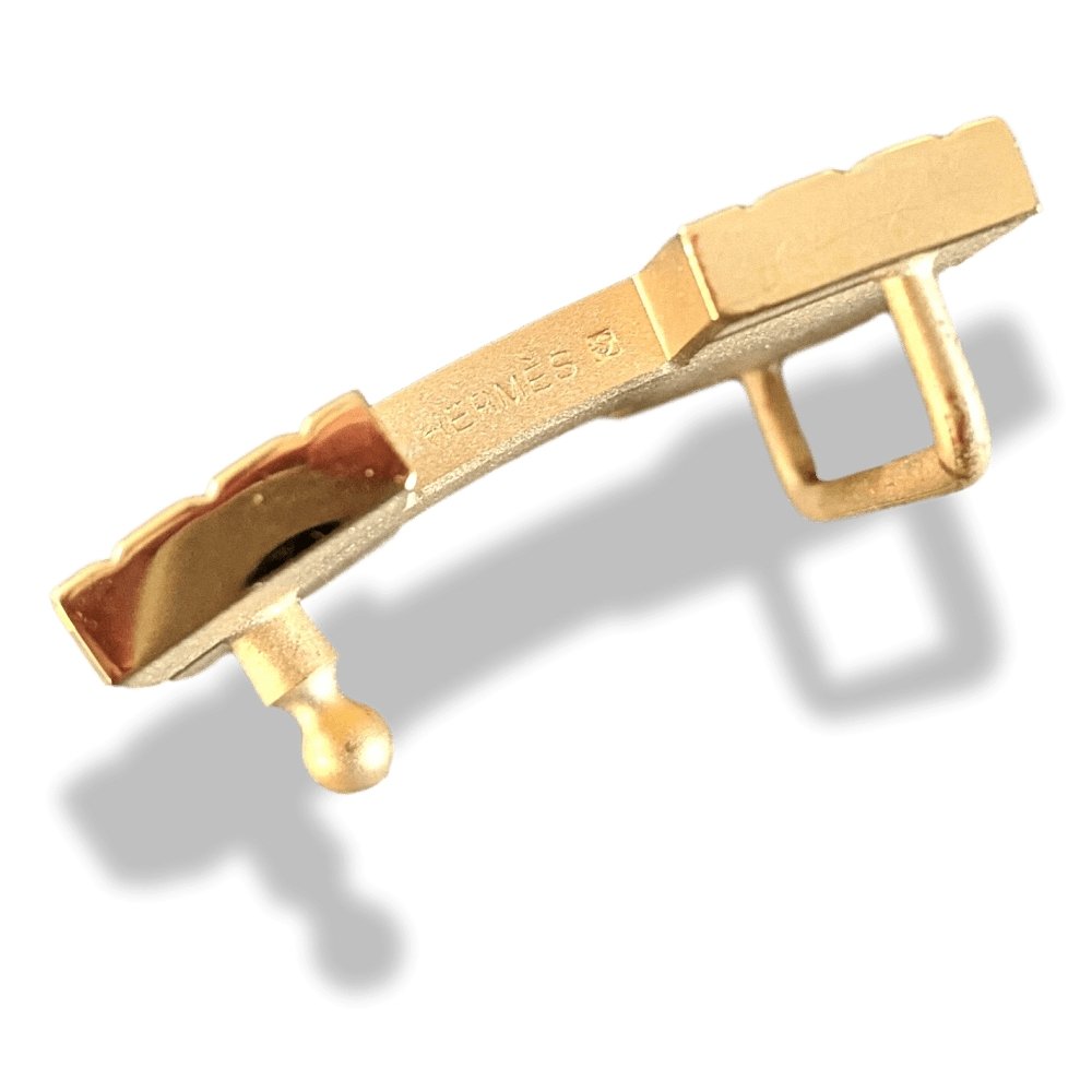 Hermes Yellow Plated Gold H STRIEE Belt Buckle 32 mm, Orange Pochette! - poupishop