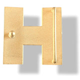 Hermes Yellow Plated Gold H STRIEE Belt Buckle 32 mm, Orange Pochette! - poupishop
