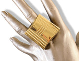 Hermes Yellow Plated Gold KELLY LOCK Belt Buckle 32 mm, Orange Pochette! - poupishop