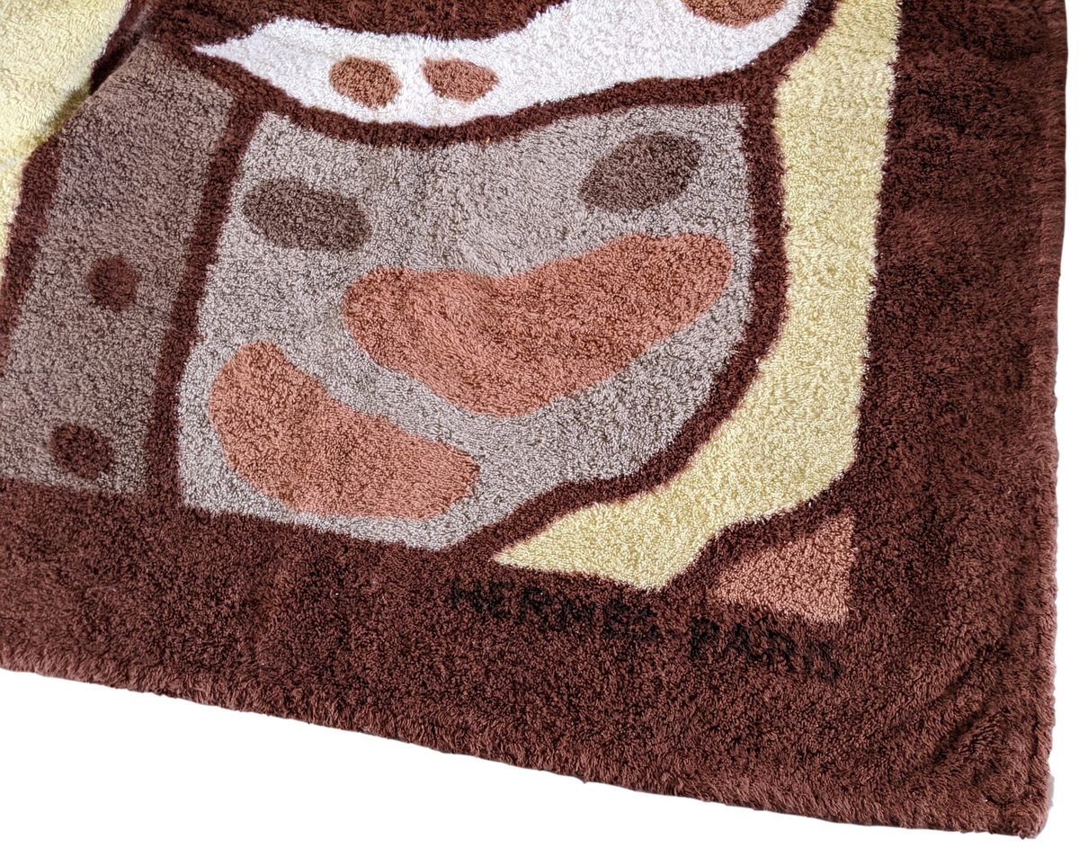 Produits Hermes Marron "Yeux de Tigre" Tapis de Plage Terry Beach Towel 150 x 90 cm