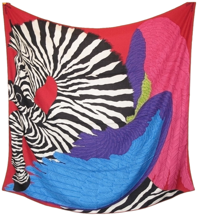 Hermes Cashmere/Silk Shawl “Zebra Pegasus” by Alice Shirley 140 – Hermes  Emporium