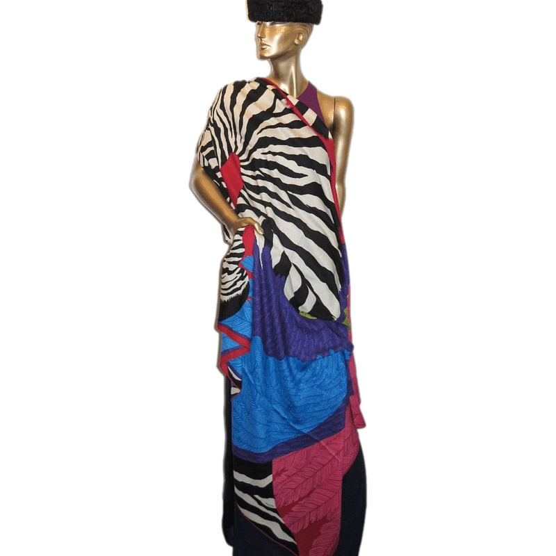 Hermes Cashmere/Silk Shawl “Zebra Pegasus” by Alice Shirley 140 – Hermes  Emporium