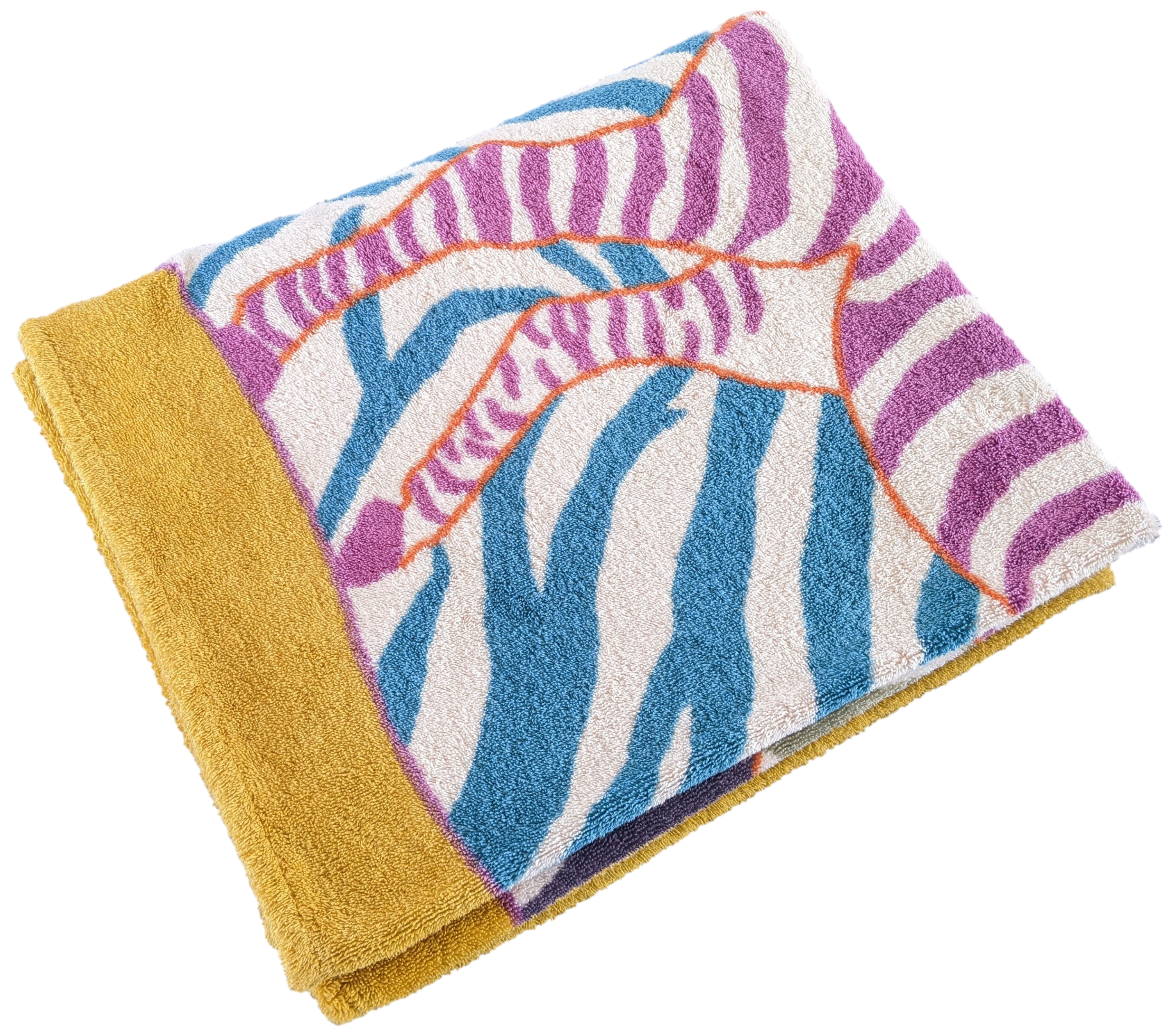 Hermes Multicolore/Orange " Zebres " Tapis de Plage Terry Beach Towel 150 x 90cm