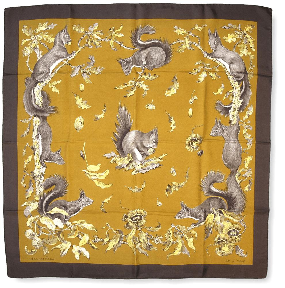 Hermes Ecureuils Squirrels by Xavier de Poret Twill 90