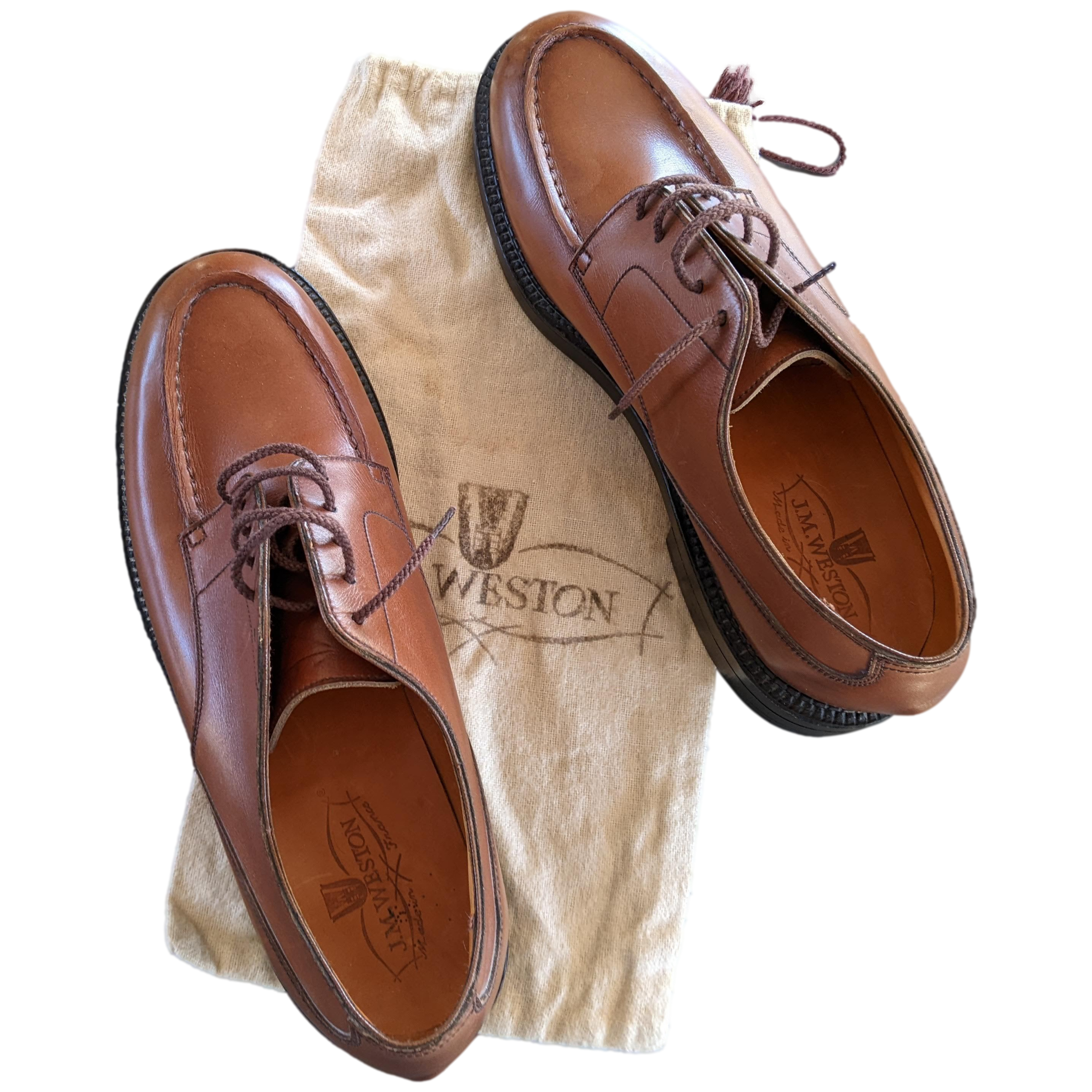 J. M. Weston Marrron Gold Derby Golf Women/Men Sz40.5