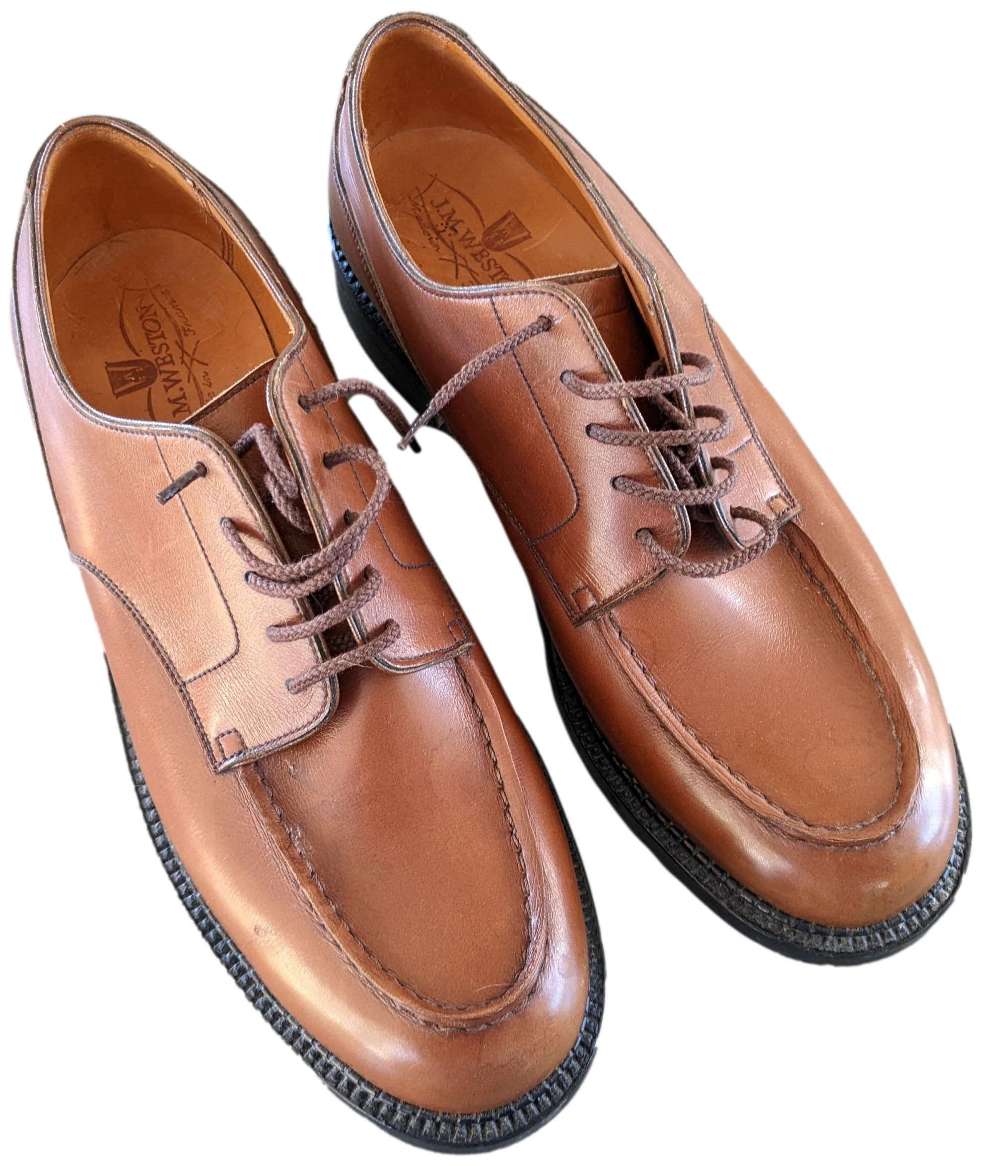 J. M. Weston Marrron Gold Derby Golf Women/Men Sz40.5