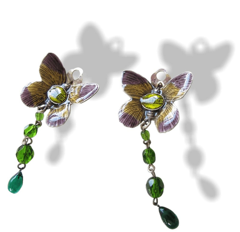 Jean-Paul Gaultier Vintage Butterfly Enamel Dangle Earrings ...