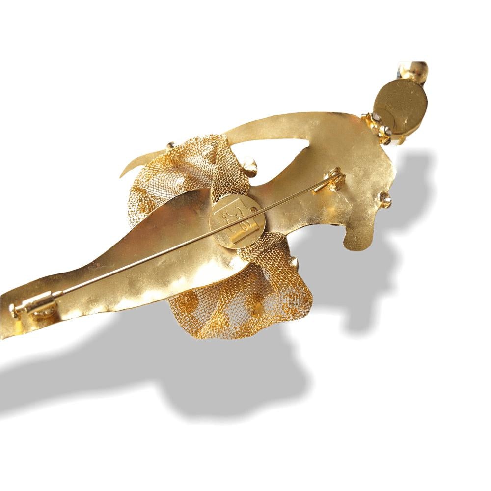 Karl Lagerfeld Vintage 80s Ballerine Important Pin Brooch, 5.71", Rare! - poupishop