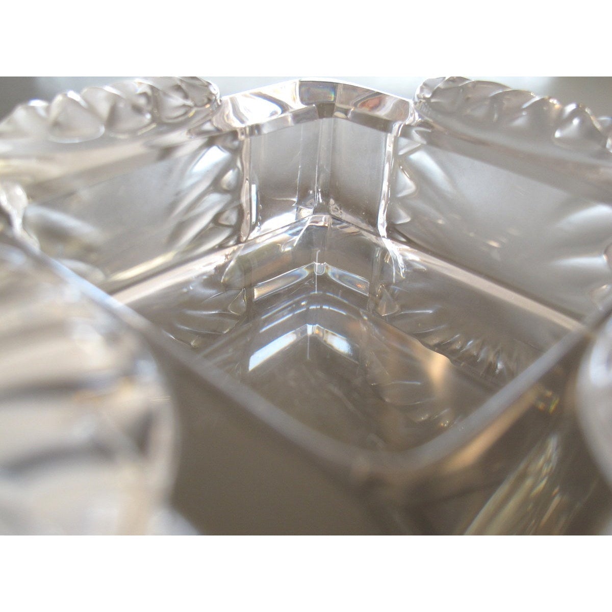 Lalique Massive Shell Corfou Desk Tidy Ashtray Crystal Glass - poupishop
