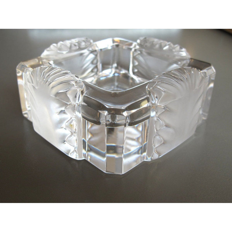 Lalique Massive Shell Corfou Desk Tidy Ashtray Crystal Glass - poupishop
