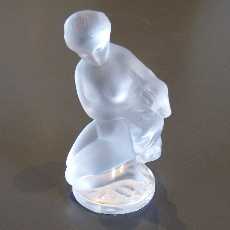 Lalique Nude "Leda and the Goat" Crystal Art Glass Figurine Paperweight - poupishop
