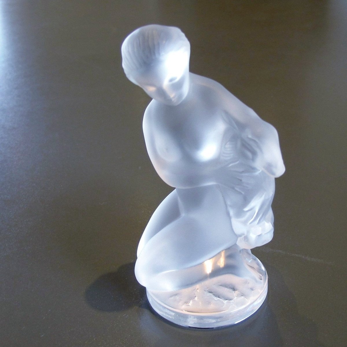 Lalique Nude "Leda and the Goat" Crystal Art Glass Figurine Paperweight - poupishop