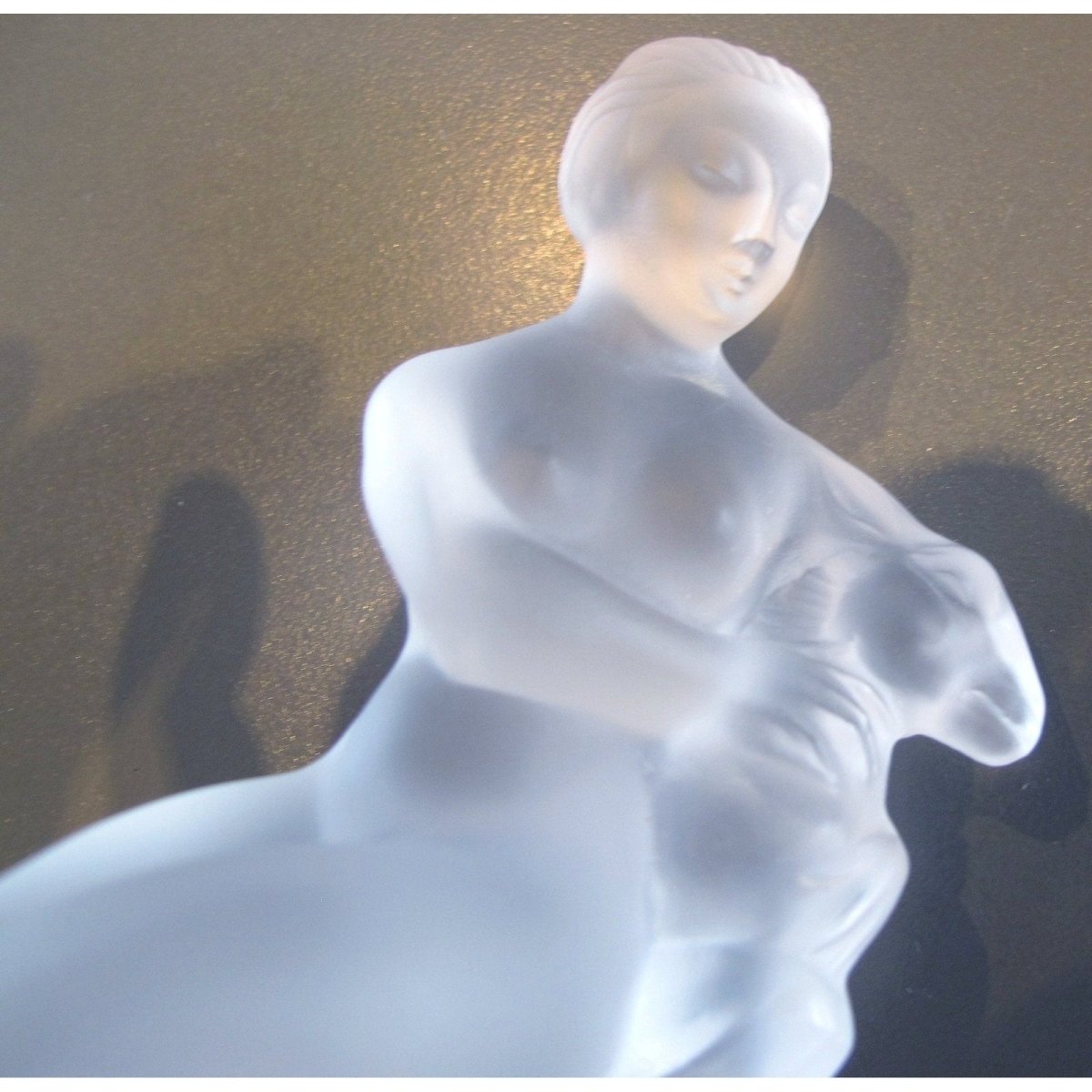 Lalique Nude "Leda and the Goat" Crystal Art Glass Figurine Paperweight - poupishop