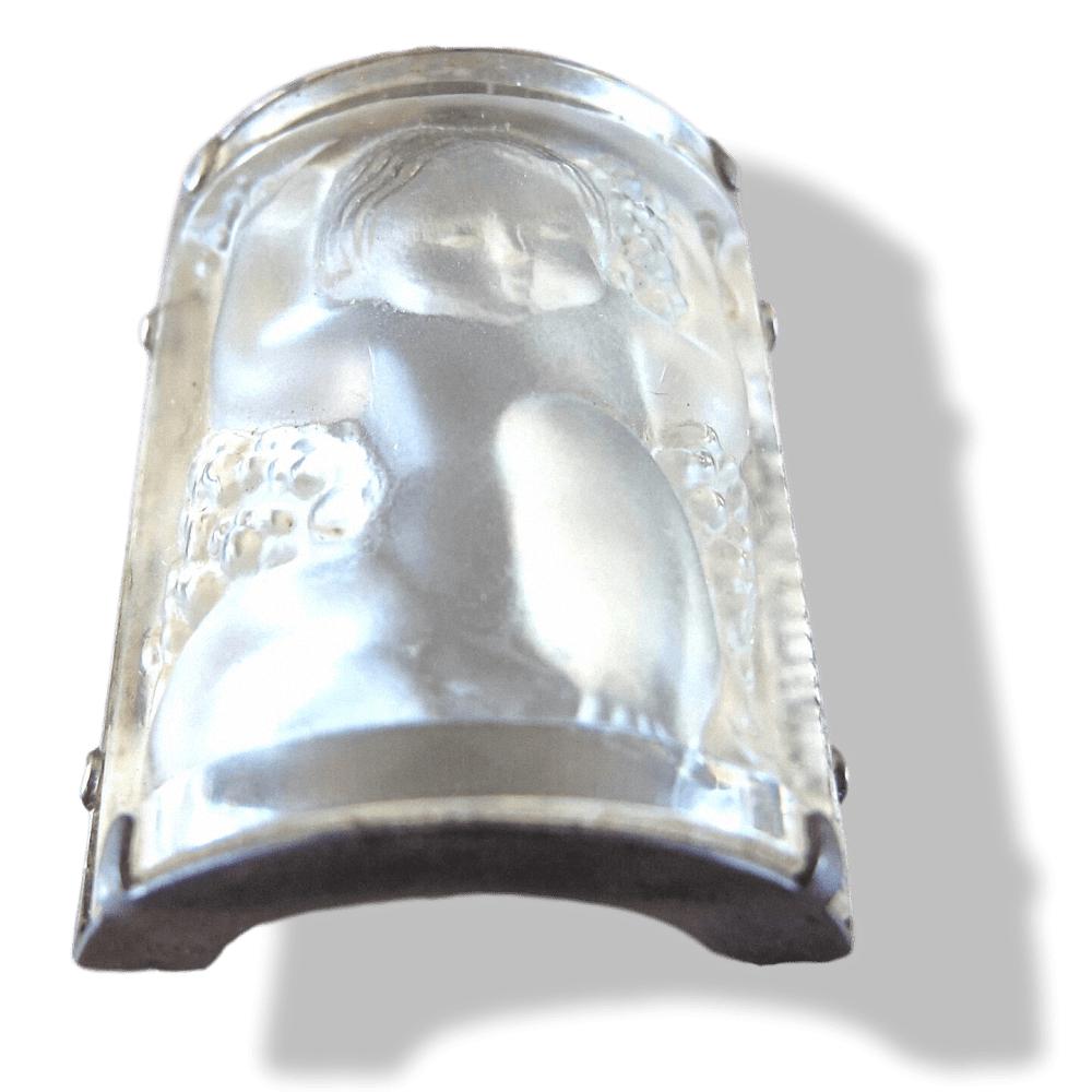 Lalique Silver 800 Angel ENFANT ASSIS Poured Glass Crystal Pendant, Box! - poupishop
