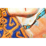 Leonard Couture 1960s-1970s Orange/Blue Woolen Dress SzS - poupishop