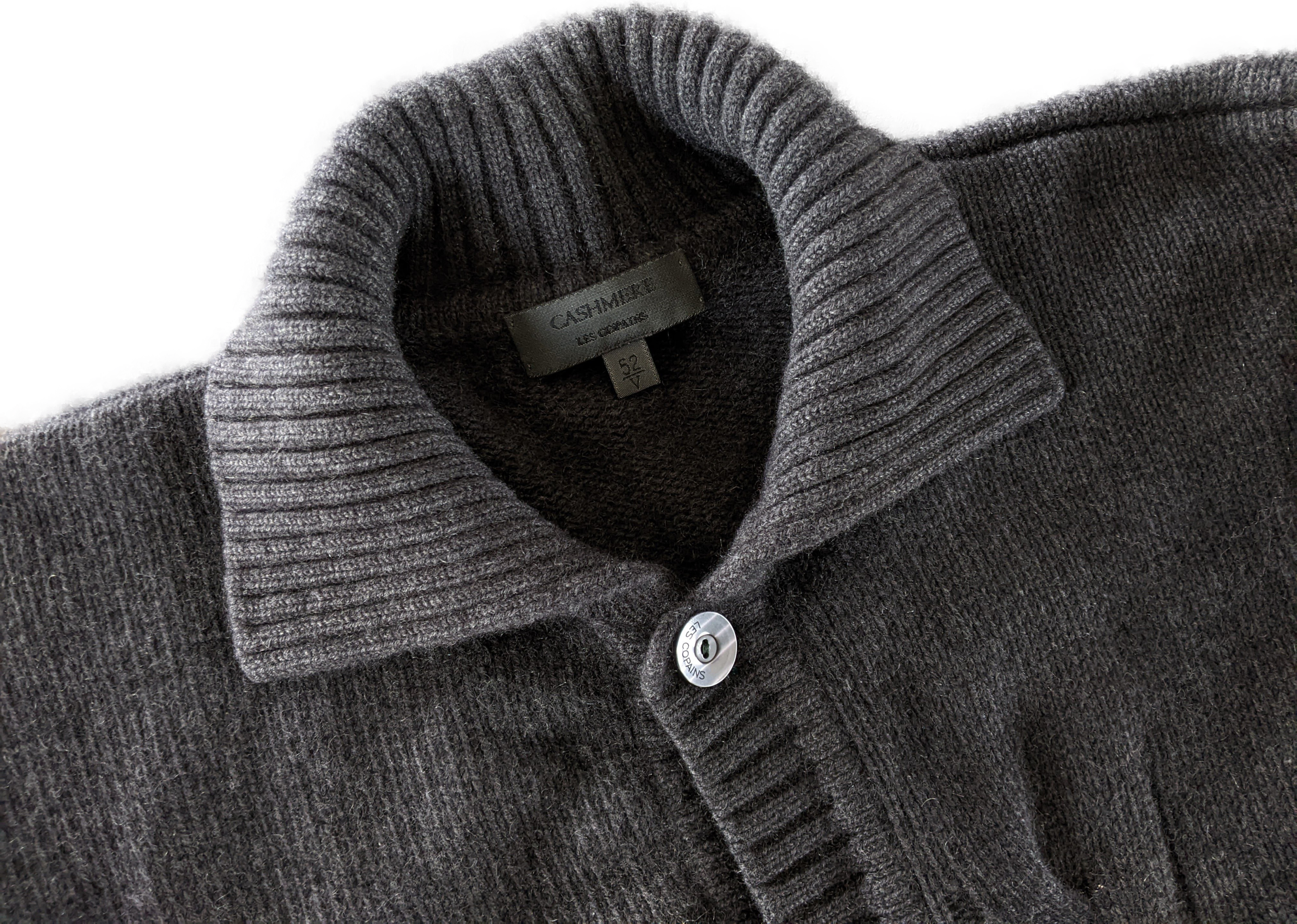 Les Copains Anthracite 100% Cashmere Cable Knit Cardigan Sz52